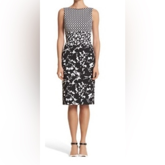 White House Black Market Dresses & Skirts - WHBM Geometric Floral Sleeveless Sheath Dress